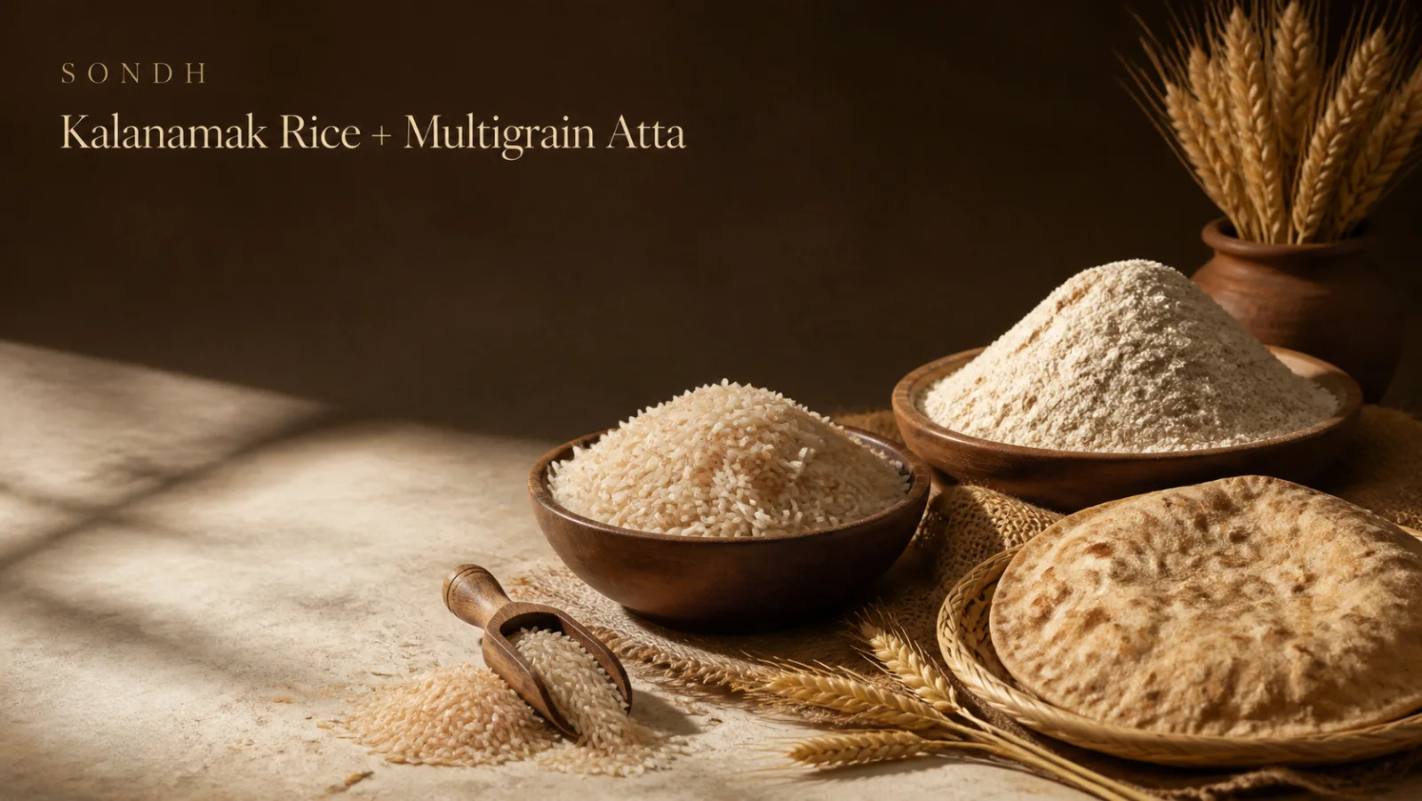 SONDH Kalanamak rice and multigrain atta with fresh rotis